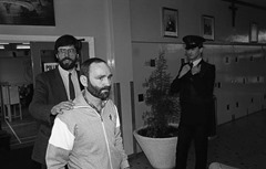 PACEMAKER BELFAST            JUNE 1987    JH

GERRY ADAMS GOING TO VOTE IN W.BELFAST.... ALSO ALEX MASKEY AND HIS WIFE WITH ADAMS.

601/87/BW