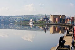 Derry City and River Foyle. Derry, Northern Ireland.