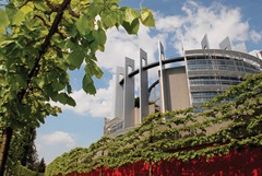 Outside view on the European Parliament building Louise Weiss in Strasbourg - LOW
