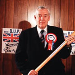 PACEMAKER BELFAST. Ian Paisley before Local Council Elections where he announced his Smash Sinn Fein Campaign. 18/04/85.
685/85/bwc