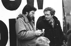 Commemoration of Bloody Sunday march in Derry. Gerry Adams and Martin Maguiness are pictured.  Pacemaker Press Intl.  30/1/83.

74/83/BW