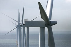 Construction of Burbo Bank Windfarm, 25 units 3.6 MW, 90 MW, at Liverpool Bay, Great Britain