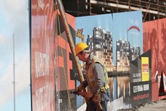 Press Eye - Belfast - Northern Ireland  - 27 March 2008 -  General view of 'The Arc' under construction at the Abercorn Basin in the new Titanic Quarter area of Belfast. Picture by Kelvin Boyes / PressEye.com