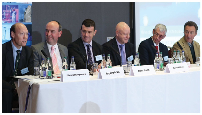 Panel Discussion: Edward Montgomery, The Honourable The Irish Society; Fergal O’Brien, Ibec; Aidan Gough, InterTradeIreland; Gavin Killeen, Londonderry Chamber of Commerce and David Gavaghan, CBI Northern Ireland.