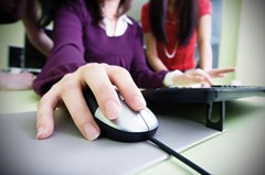 Student using mouse