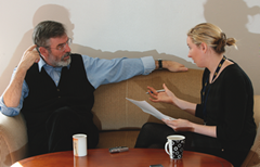 Interviewing Gerry Adams in February 2010.