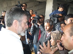 Sinn Fein focus was away from Westminister but the party still lobbied on national and internation issues.  Gerry Adams visits Gaza, April 2009
