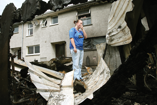 The distress of a homeowner after her property was badly burned in Kesh.