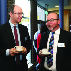 Brett Hannam and Hugh Widdis pictured at the Agenda NI Economic Conference 2018 in Armagh.