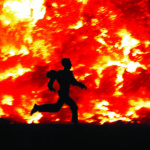 Northern Ireland’s largest bonfire in the Ballycraigy, Antrim 2006.