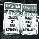 A sign of the times: advertising on the Shankill Road in 1999.