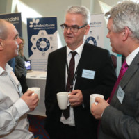 Pat Cunningham and Harry McCabe, Land and Property Services with Paul Gillen, Driver & Vehicle Agency Northern Ireland