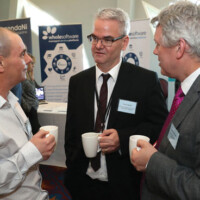 Pat Cunningham and Harry McCabe, Land and Property Services with Paul Gillen, Driver & Vehicle Agency Northern Ireland